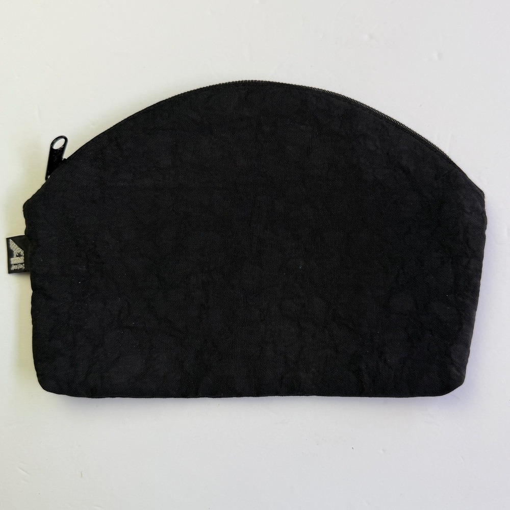 AmeriBag‎ Black Nylon Zip Pouch Cosmetic Travel Makeup Bag Organizer Vintage 90s